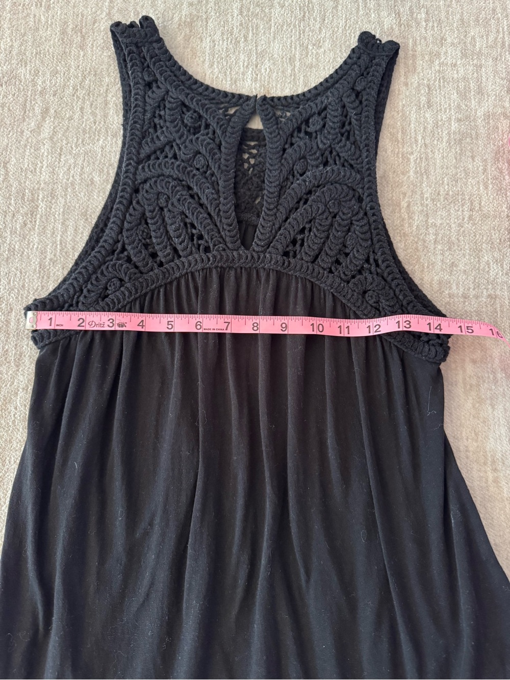 LOFT Crochet Top Swing Black Sleeveless Boho S - Picture 5 of 6